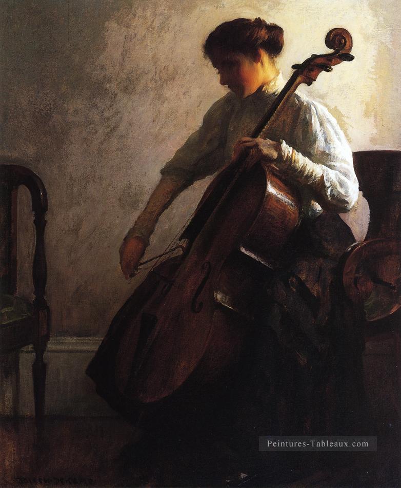 Le violoncelliste tonalism peintre Joseph DeCamp Peintures à l'huile